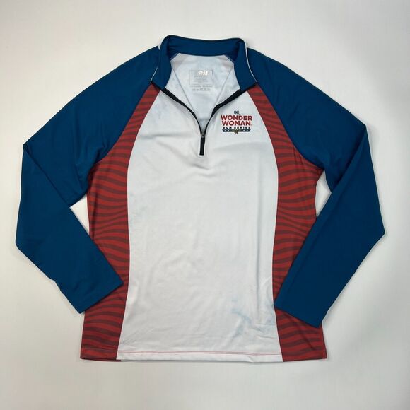 Wonder Woman Run Series Shirt Women L Large Off White 1/4 Zip Training Top *READ - Picture 2 of 14